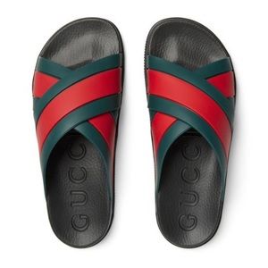 Gucci Agrado web red/green stripe sandal slide
